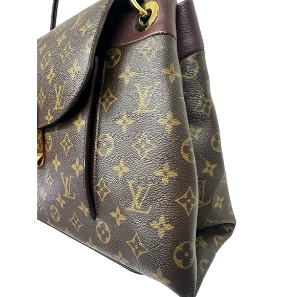 Louis Vuitton Monogram Canvas Olympe Shoulder Handbag Push Lock Closure Purple - Picture 10 of 17